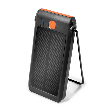 LogiLink PA0273 – 10 000 mAh saulės energija įkraunama išorinė baterija su žibintuvėliu, 2 × USB-A QC ir 1 × USB-C PD