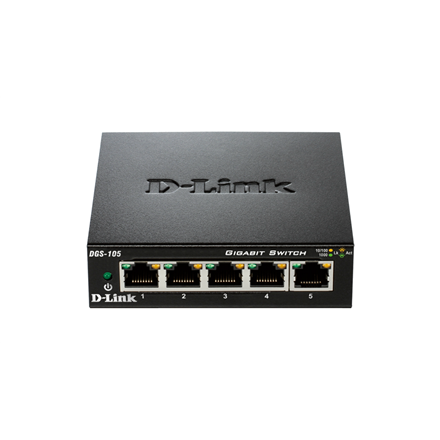D-Link Ethernet Switch DGS-105/E Unmanaged Desktop Gigabit Ethernet (copper) ports quantity 5 60 month(s)