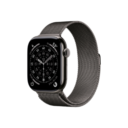 Apple Watch Series 11 MFD44ET/A – GPS išmanusis laikrodis su LTPO3 OLED Retina ekranu, skalūno spalvos titanas