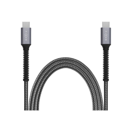FIXED Armor FIXDA-CC12-GR – USB-C–USB-C kabelis, 1.2 m, 240 W, pilkas