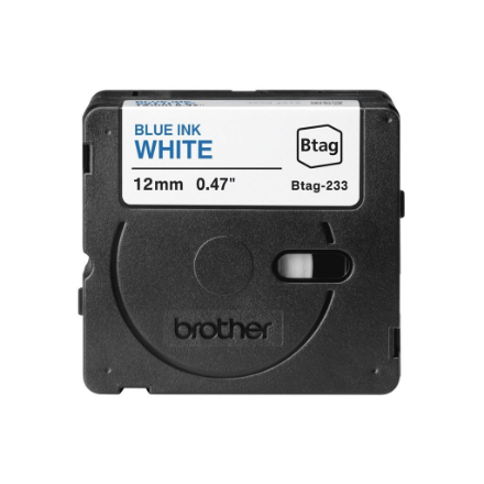 Brother BTAG-233 – Btag etikečių juosta, mėlynas tekstas baltas fone