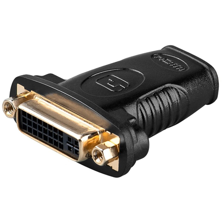 Goobay 68690 – HDMI lizdo–DVI-I Dual-Link lizdo adapteris, 24+5 kontaktų, paauksuotas, juodas