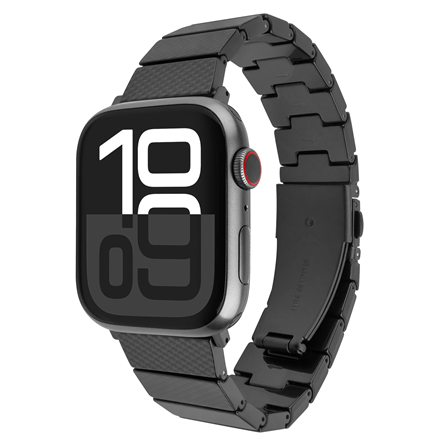 FIXED FIXREST-434-CB – epoksidinės dervos laikrodžio dirželis, 44/45/46/49 mm, Apple Watch, anglies juodumo