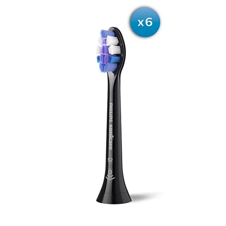 Philips Sonicare Sensitive HX6056/88 pakaitinės dantų šepetėlio galvutės suaugusiesiems, 6 vnt., juodos
