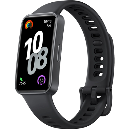 Huawei Band 10 – 1.47 colio AMOLED fizinio aktyvumo apyrankė su jutikliniu ekranu, pulso matuokliu, Bluetooth ir atsparumu vandeniui, juoda