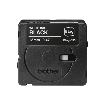 Brother BTAG-335 – Btag etikečių juosta, baltas tekstas juodas fone