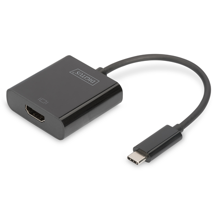 DIGITUS DA-70852 – 0,15 m USB-C į HDMI adapteris, juodos spalvos