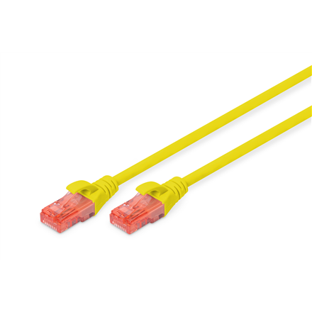 DIGITUS – CAT 6 U/UTP RJ45 PVC AWG 26/7 tinklo komutacinis kabelis, 2 m, geltonos spalvos
