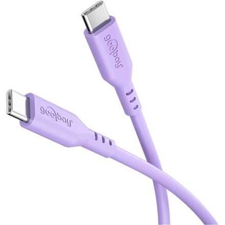 Goobay 77745 – įkrovimo ir duomenų laidas, USB-C–USB-C, silikoninis apvalkalas