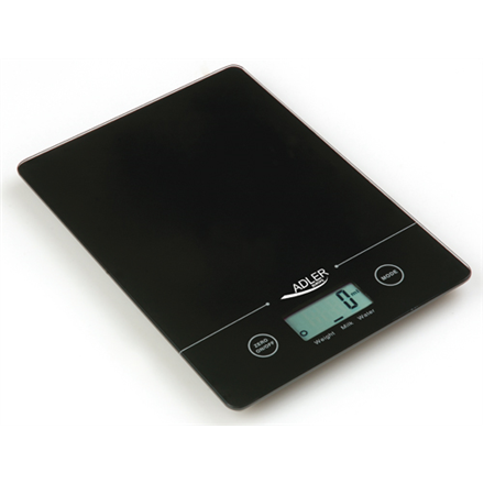 Adler AD 3138 – virtuvinės svarstyklės, 5 kg, 1 g, LCD, juodas