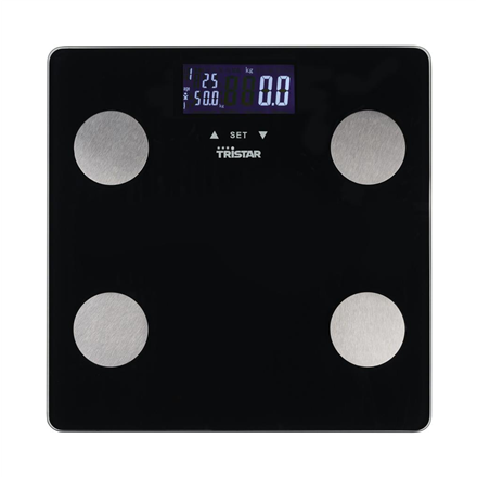 Tristar WG-2442 – svarstyklės su KMI matavimu, 150 kg, 100 g padala, spalva – juoda