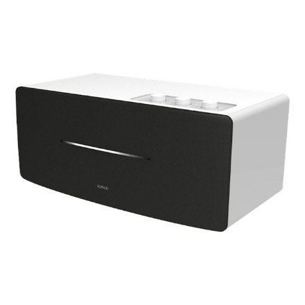 Edifier D12 – kompaktiška aktyvi Bluetooth stalinė kolonėlė, baltos spalvos