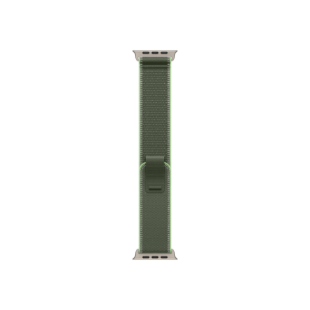 Apple Watch MFT44ZM/A – 49 mm žalia / neoninė Trail Loop apyrankė, natūralaus titano apdaila, S/M