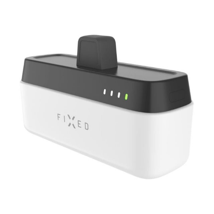 FIXED Zen 5 Plug-in FIXZEN-5PL-WH – 5000 mAh kištukinė išorinė baterija, USB-C 5 V/3 A, 9 V/2.22 A, 12 V/1.67 A, iki 20 W, baltas