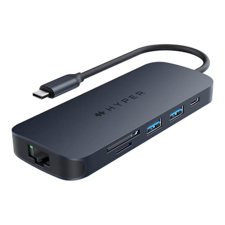 Hyper HyperDrive Next HD4004GL – 8 prievadų 140 W USB-C šakotuvas su 1× RJ-45 ir 1× HDMI