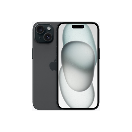 Apple iPhone 15 Black 6.1 " Super Retina XDR 2556 x 1179 pixels A16 Bionic Internal RAM 6 GB 128 GB Dual SIM 4G Main camera resolution 48+12 MP Secondary camera resolution 12 MP iOS 17