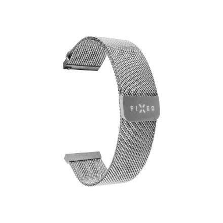 FIXED FIXMEST-22MM-SL – metalinis tinklinis laikrodžio dirželis, 22 mm, smartwatches, sidabrinis, greitai atsegamas