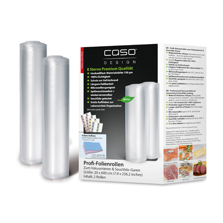 Caso 01221 – ribbed vacuum-film rolls, 2 pcs., 20×600 cm