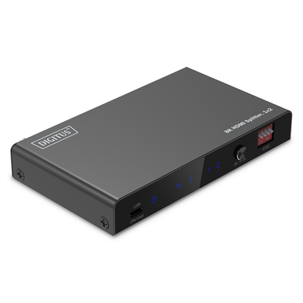DIGITUS DS-55339 – 1 × 2 8K HDMI šakotuvas, juodos spalvos