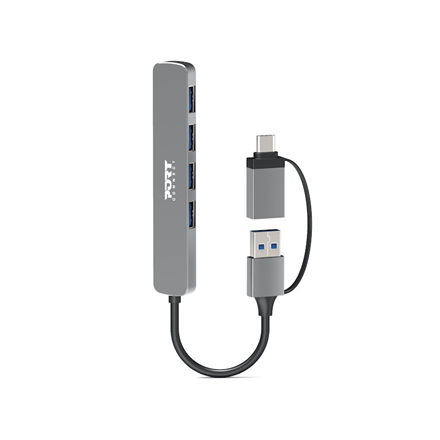 Port Connect 900160 – USB-C / USB-A šakotuvas su keturiais USB-A 3.0 prievadais, 5Gbps