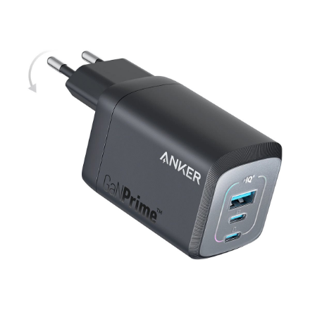 Anker Prime 735 A2669313 – 67 W sieninis įkroviklis su 1 × USB-A ir 2 × USB-C