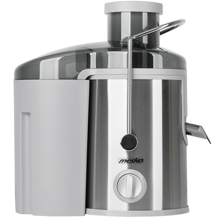 Mesko MS 4126 Grey – 600 W automatinė nerūdijančiojo plieno sulčiaspaudė su ypač plačia anga, 3 greičiai, pilka