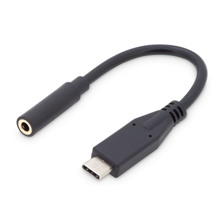 Digitus USB Type-C garso adapterio kabelis, Type-C - 3.5mm, kištukas/lizdas, 0.2m, garso įvestis/išvestis, 3.1 versija AK-300321-002-S Type-C 3.5mm