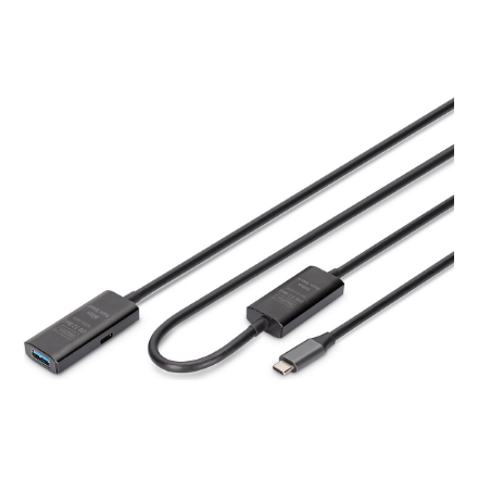 DIGITUS DA-73111 – aktyvusis USB 3.2 Gen 1 ilginamasis kabelis, 5 Gbit/s, USB-C–USB-A