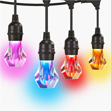 Nanoleaf Essentials Matter išmanioji daugiaspalvė lauko lempučių girlianda, pradinis rinkinys, 30m, 16M+