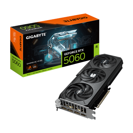 Gigabyte GeForce RTX 5060 GAMING OC V2 8G NVIDIA 8 GB GeForce RTX 5060 GDDR7 HDMI prievadų skaičius 1 PCI-E 5.0