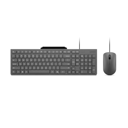 Lenovo 310 USB-A Wired Combo US English Keyboard and Mouse Set Wired Mouse included US English Luna Grey