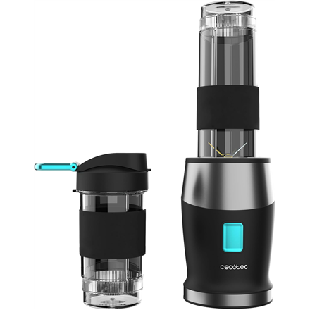 Cecotec Power Titanium 900 ProGo – блендер для смузи 900 Вт с 2 кувшинами по 0,57 л и колкой льда, чёрного цвета