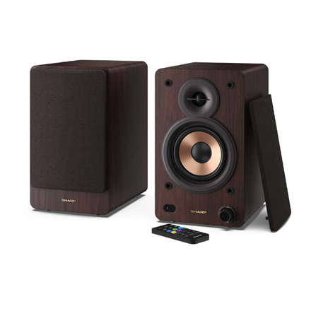 Sharp CP-SS30(BR) – 60 W belaidės „Bluetooth“ lentyninės kolonėlės, rudos