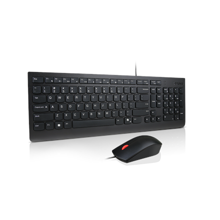 Lenovo Essential Wired Combo Keyboard and Mouse Keyboard and Mouse Set Wired Mouse included Nordic Black