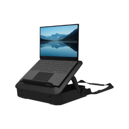 Fellowes Breyta 100016564 – nešiojamojo kompiuterio dėklas ir stovas 2 viename, 384 × 308 × 89 mm, juodas