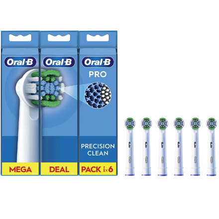 Сменные насадки Oral-B Precision Clean EB20RX-6, 6 шт., белые