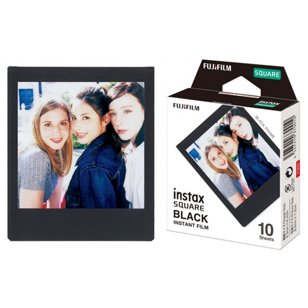 Fujifilm Instax Square Instant Film Black Glossy Quantity 10