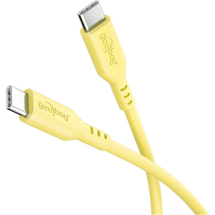 Goobay 77742 – įkrovimo ir duomenų laidas, USB-C–USB-C, silikoninis apvalkalas