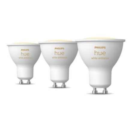 Philips Hue GU10 išmanieji kryptiniai šviestuvai, 3 vnt., 4.2 W, nuo šiltos iki šaltos baltos šviesos