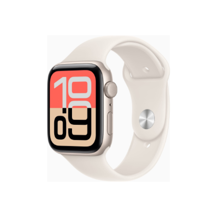 Apple (Apple Watch SE 3 GPS + Cellular 44mm Starlight Aluminium Case with Starlight Sport Band - M/L)
