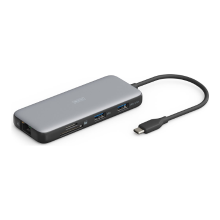DIGITUS DA-70914 – 7 prievadų USB-C prijungimo stotelė, HDMI, RJ-45 Gigabit Ethernet
