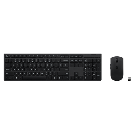 Lenovo Professional Wireless Rechargeable Combo Keyboard and Mouse Keyboard and Mouse Set Wireless Mouse included Bluetooth Nordic Rechargeable professional Grey