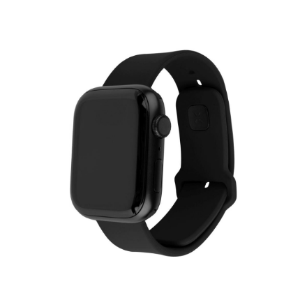 FIXED Sporty FIXSST2-434-BK – silikoninis laikrodžio dirželis, 42/44/45 mm, Apple Watch, 170–235 mm, juodas