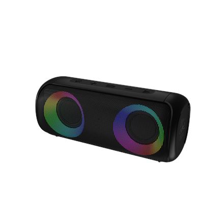 Audictus Aurora Pro TWS RGB – 20 W vandeniui atspari Bluetooth 5.0 kolonėlė su RGB apšvietimu, juoda