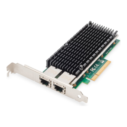 DIGITUS DN-10163 – dviejų prievadų 10 Gbit/s PCIe x8 serverio tinklo plokštė, Intel X540-BT2