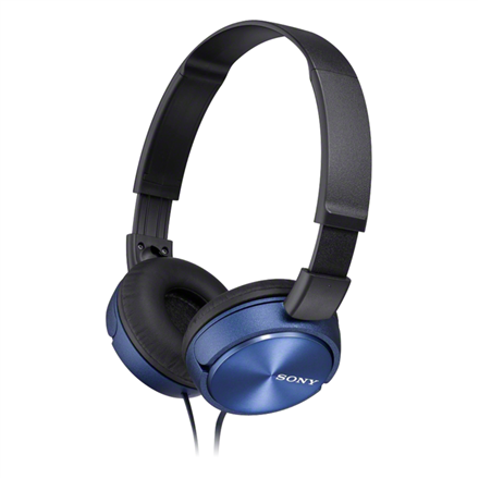 Sony MDR-ZX310AP – laidinės ant ausų dedamos ausinės su mikrofonu, mėlynos