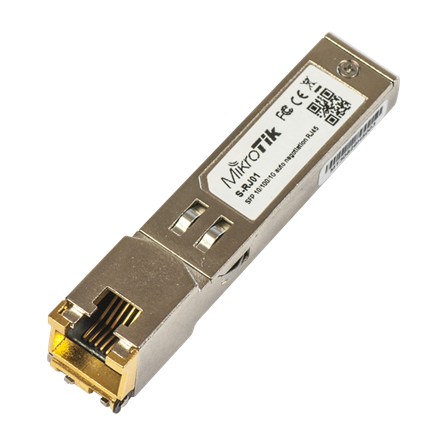 MikroTik S-RJ01 – varinis SFP modulis, RJ45, 10/100/1 000 Mbit/s, iki 100 m, nuo 0 iki +85 °C