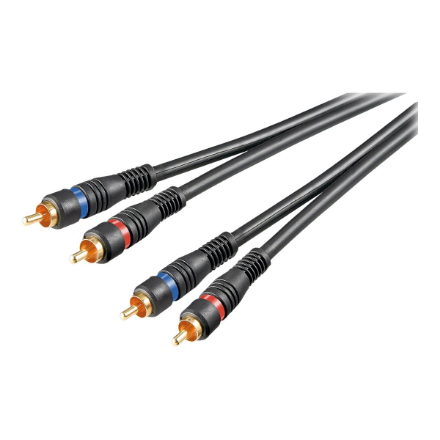 Goobay 50032 – dvigubai ekranuotas stereo laidas su 2× RCA jungtimis