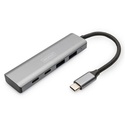 DIGITUS DA-70245 – 4 prievadų USB-C Gen 2 šakotuvas, 2 × USB-A ir 2 × USB-C
