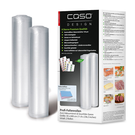 Caso 01222 – ribbed vacuum-film rolls, 2 pcs., 30×600 cm